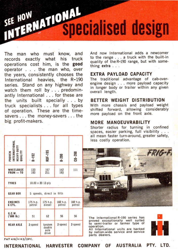 1961 International Harvester CO-200 Series Trucks Page 1